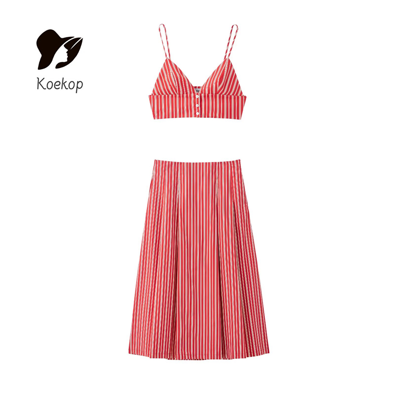 Strapless Bra Backless - Koekop Atasan Pendek Halter Bergaris Seksi