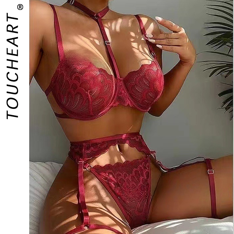 Garter Belt Set - Toucheard pakaian dalam menarik seksi untuk