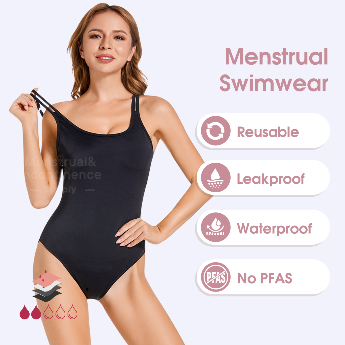 Period Panty Absorbent - Baju Renang Wanita Satu Potong Anti