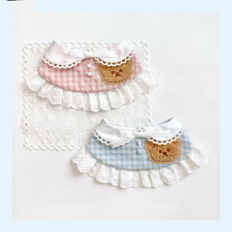 Lace Teddy Lingerie - Bib Anjing Motif Kotak-kotak Lucu, Handuk
