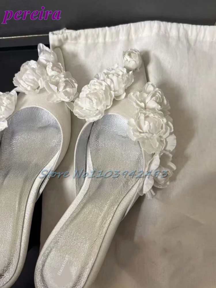 Slip Dress Satin - Sandal Pernikahan Multi Bunga Ujung Lancip