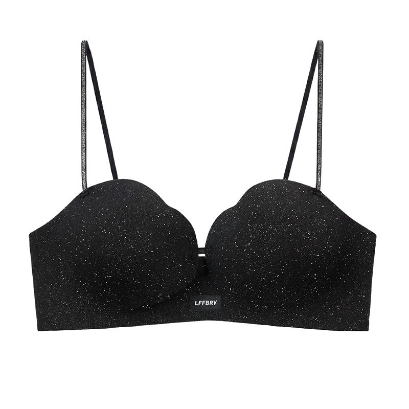 Bralette Wireless Soft - Bralette Baru dengan Glitter, Push Up,