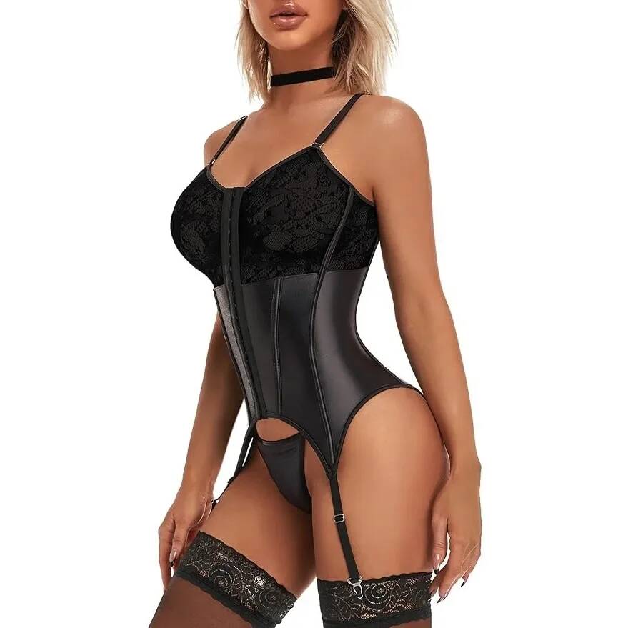 Lace Teddy Lingerie - Set Lingerie Renda Seksi Wanita dengan