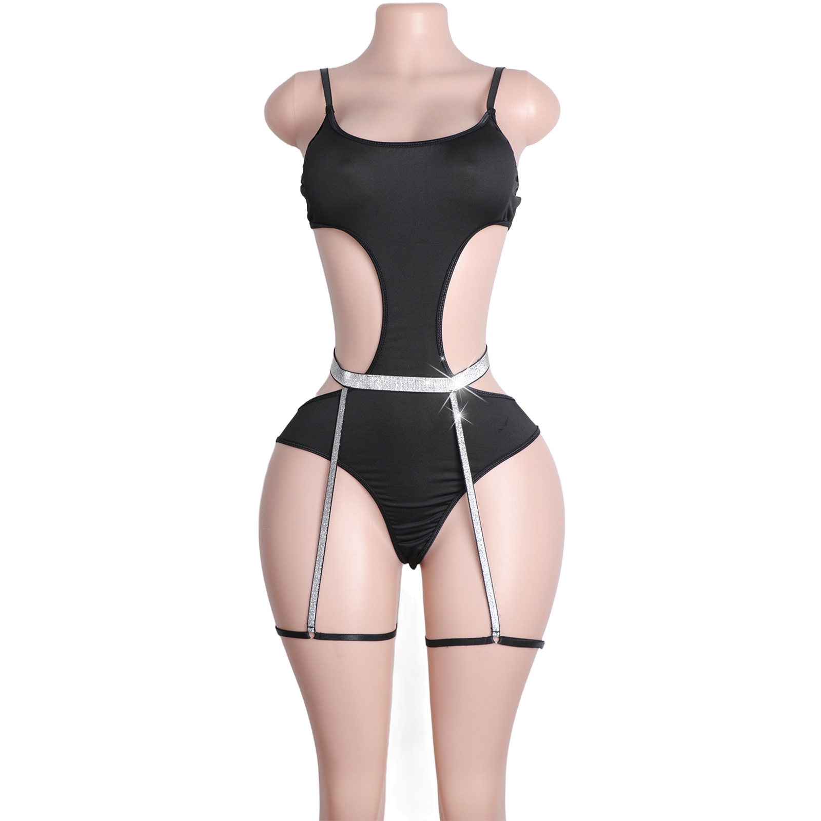 Kostum Pole Dance Bertabur Rhi - Garter Belt Set ulasan dan harga