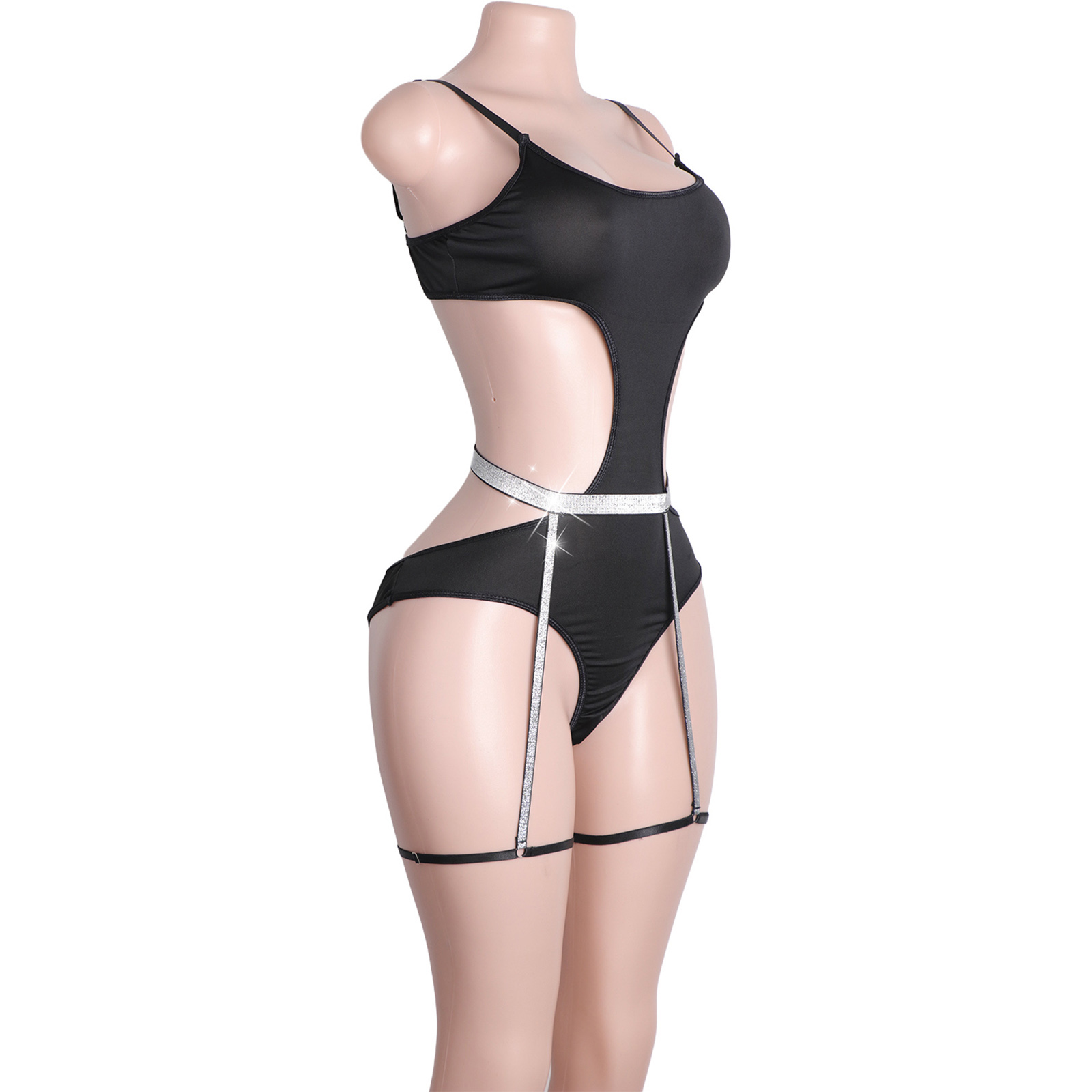 Kostum Pole Dance Bertabur Rhi - Garter Belt Set ulasan dan harga