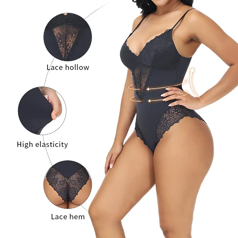 GUUDIA Renda Bodysuit V Leher  - Shapewear Bodysuit Firm ulasan dan harga