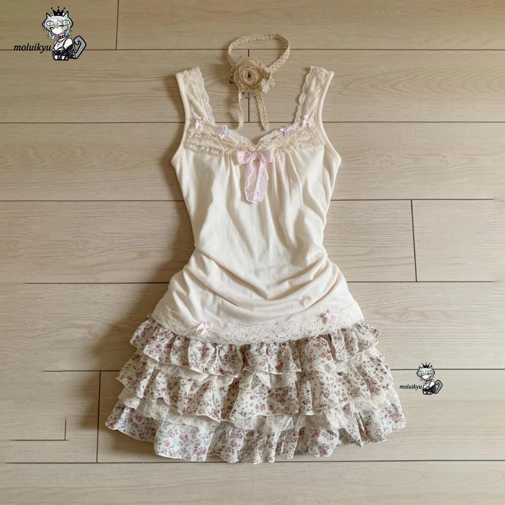 Set Pakaian Wanita Y2K 2 Poton - Cami Top Lace ulasan dan harga