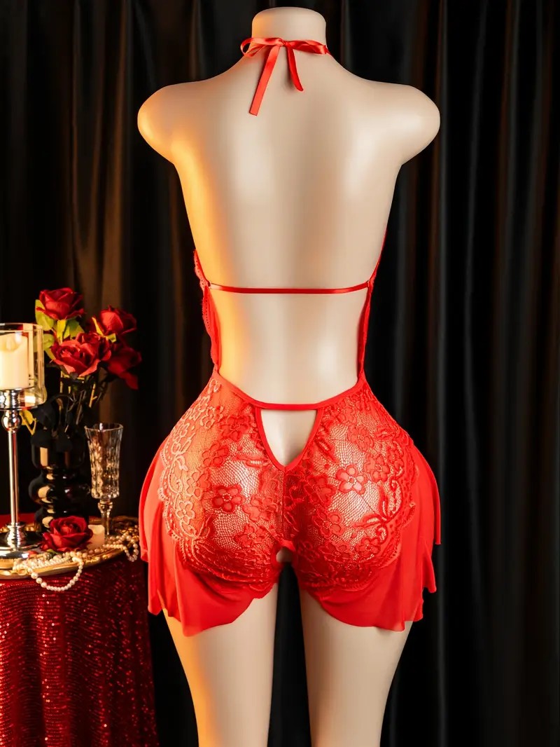 Lingerie Crotchless erotis pan - Lace Teddy Lingerie ulasan dan harga
