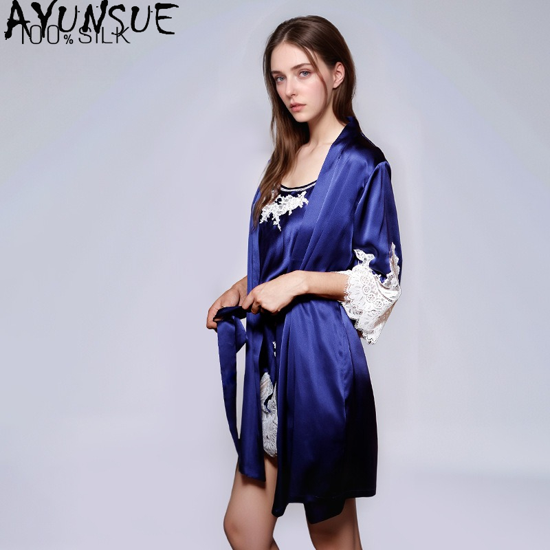 AYUNSUE Gaun Malam Sutra Asli  - Robe Silk Women ulasan dan harga