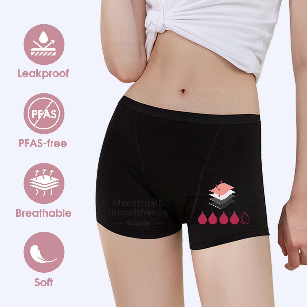 Celana Dalam Menstruasi Serat  - Boyshort Underwear ulasan dan harga